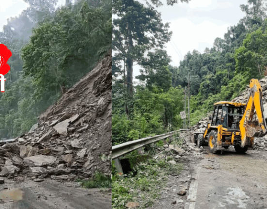 Landslide again on National Highway 10