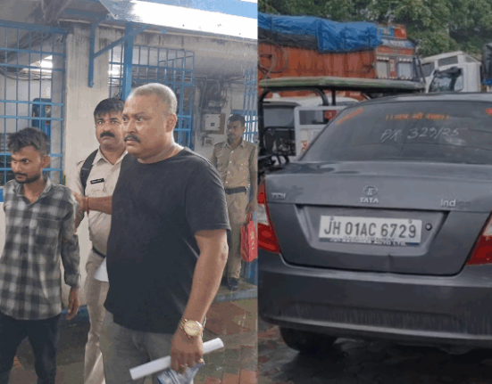 Bihar youth caught by police before the stolen car!