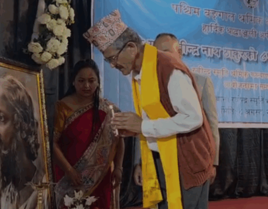 Rabindranath Tagore's death anniversary was celebrated with reverence and dignity in Mangpu