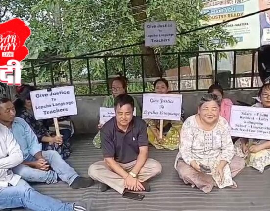 Lepcha Pada teachers begin protest, demand for salary hike and language education!