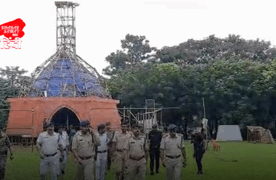 Police officers inspected the preparations for Durga Puja in Siliguri!
