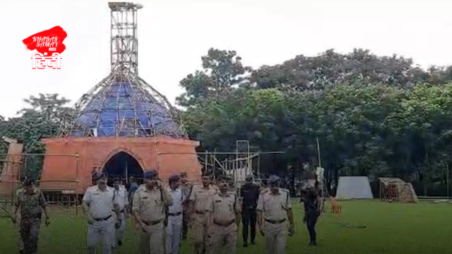 Police officers inspected the preparations for Durga Puja in Siliguri!