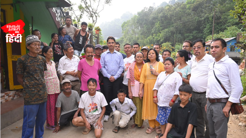 MP Raju Bista visited the landslide affected areas in Sonada-Rangbul area.