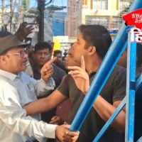 Clash between councillor Dilip Burman and corporation employees over demolition of illegal construction in ward number 46!