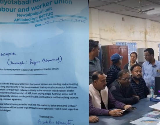 Parcel workers submitted a memorandum to DCM for their wages pending for 11 months and warned of agitation.