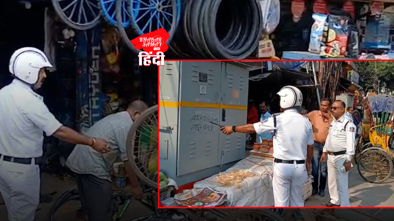 traffic-police-campaign-to-remove-footpath-and-road-encroachment-in-siliguri