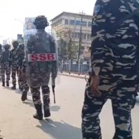 Central forces conduct route march on Siliguri Hillcart Road ahead of Assembly elections