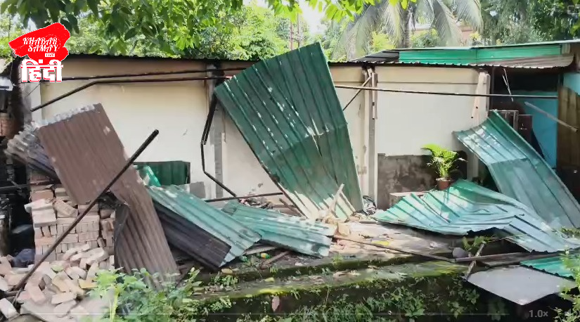 Bulldozer action in Siliguri on the instructions of the High Court, causing panic as houses of people living there for 20-25 years were demolished!